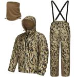 UIIHUNT Hunting Clothes for Men with Face Mask, Silent Waterproof Camo Jacket & Pants, Warm Hunting Suit for Cold Weather (US, Alpha, XX-Large, Regular, Regular, Yellow Cloud Camo)