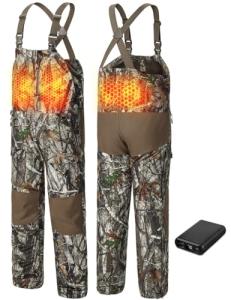TIDEWE Hunting Bibs Heated with Battery, Insulated Fishing Bibs (Next Camo G2 Size XL)