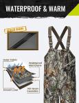 TIDEWE Hunting Bibs Heated with Battery, Insulated Fishing Bibs (Next Camo G2 Size XL)