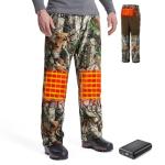 TIDEWE Hunting Pants Heated for Men with Battery Pack, Water Resistant Rechargeable Heating Pants, Warm Heated Pants with Elastic Waist for Hiking Trekking Skiing Ice Fishing (Next Camo G2, L)