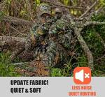 NAVEKULL Silent Hunting Clothes for Men Soft Shell Outdoor Jacket Water Resistant Windproof Camo Fleece Hooded Tactical Quiet Coat Military Army Lightweight Training Tree Camouflage Hiking Jackets