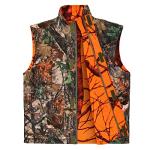 GUGULUZA Camo and Orange Hunting Reversible Vest, Game Vest Jacket for Hunting Camping (M-4XL) (XXL)