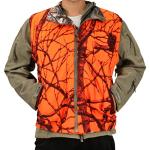 GUGULUZA Camo and Orange Hunting Reversible Vest, Game Vest Jacket for Hunting Camping (M-4XL) (XXL)