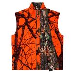 GUGULUZA Camo and Orange Hunting Reversible Vest, Game Vest Jacket for Hunting Camping (M-4XL) (XXL)
