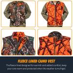 GUGULUZA Camo and Orange Hunting Reversible Vest, Game Vest Jacket for Hunting Camping (M-4XL) (XXL)