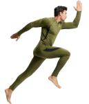 CL convallaria Thermal Underwear for Men, Winter Hunting Gear Sport Long Johns Base Layer Top and Bottom Set Midweight Army Green L