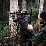 SPIKA Hunting Backpacks for Men, 25L Camo Hunting Day Pack with Water Bladder, Removable Waist Belt, Rifle Holder, Internal Ammo Storage and Rain Cover