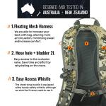SPIKA Hunting Backpacks for Men, 25L Camo Hunting Day Pack with Water Bladder, Removable Waist Belt, Rifle Holder, Internal Ammo Storage and Rain Cover