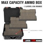 9mm Ammo Box Storage Case: Waterproof Ammo Case Organizer, Durable Ammunition Carrying Boxes for 9mm Luger, 9x19mm, .380ACP, .45, .22LR, .223, 5.56 Ammo Boxes for Can for Pistol Gun & Handgun Ammos