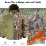 Wild Cedar Camo Hunting Clothes for Men with Fleece Lining,Quiet Insulated Hunting Jacket and Pants, Water Resistant Suit for Cold Weather Deer Duck Hunting