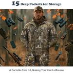 Wild Cedar Camo Hunting Clothes for Men with Fleece Lining,Quiet Insulated Hunting Jacket and Pants, Water Resistant Suit for Cold Weather Deer Duck Hunting