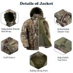 Wild Cedar Camo Hunting Clothes for Men with Fleece Lining,Quiet Insulated Hunting Jacket and Pants, Water Resistant Suit for Cold Weather Deer Duck Hunting