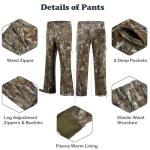 Wild Cedar Camo Hunting Clothes for Men with Fleece Lining,Quiet Insulated Hunting Jacket and Pants, Water Resistant Suit for Cold Weather Deer Duck Hunting