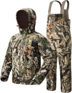 TIDEWE Hunting Clothes for Men, Silent Water Resistant Hunting Jackets and Bibs, Next Camo G2, L