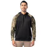 Realtree Men's Performance Raglan Colorblock Fleece Pullover Hoodie, Realtree Timber, Large