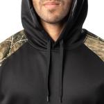 Realtree Men's Performance Raglan Colorblock Fleece Pullover Hoodie, Realtree Timber, Large