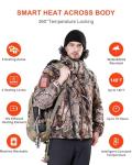 DEWBU Heated Jacket for Men with 12V Battery Pack Winter Outdoor Soft Shell Electric Heating Coat, Men's Tree, XL