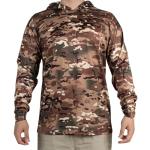 WISIGO 3pcs Men's Hunting Camo Shirts,Camouflage Long Sleeve Hooded Shirts for Men Lightweight Fishing Hiking Camping(Mix,L)