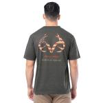 Realtree Men's Short Sleeve Graphic Performance Tee, Moisture Wicking Lightweight T-Shirt for Hunting and Outdoor Lifestyle, Black/Half & Half, Large