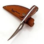 HUNTING HUNTS Predator Hunter - Handmade Damascus Knife with Leather Sheath - For Skinning, Camping, Outdoor - EDC 7” Fixed Blade Bushcraft Knives | Red Black Exotic Wood Handle