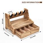 DGWJSU Pistol Rack Gun Safe, Real Wood Handgun Rack Holder for Gun Cabinet Accessories, Rustic Style Gun Rack Organizer for Nightstand, Gifts for Men