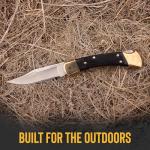 Buck 110 Folding Hunter Knife with Leather Sheath