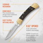 Buck 110 Folding Hunter Knife with Leather Sheath