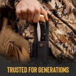 Buck 110 Folding Hunter Knife with Leather Sheath