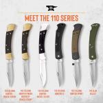 Buck 110 Folding Hunter Knife with Leather Sheath