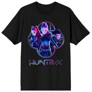 Kpop Demon Hunters Huntrix Capture Color Adult Black Crew Neck Short Sleeve T-Shirt-Medium