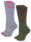 Realtree Girl Women's Merino Wool Blend Cushion Boot Socks 2 Pair Pack, Multi, Medium (29671)