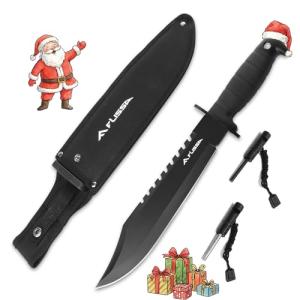 FLISSA Tactical Bowie Knife with Sheath and Accessories