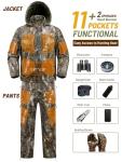 NEW VIEW Camo Hunting Clothes for Men, Quiet Warm Fleece Lining, Cold Weather Deer Hunting Jacket and Pants with Face Mask