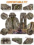 NEW VIEW Camo Hunting Clothes for Men, Quiet Warm Fleece Lining, Cold Weather Deer Hunting Jacket and Pants with Face Mask
