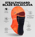 Tough Headwear Hunting Face Mask for Cold Weather - Orange Balaclava - Hi Visibility Ski Mask for Men - Hunting Face Cover