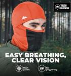 Tough Headwear Hunting Face Mask for Cold Weather - Orange Balaclava - Hi Visibility Ski Mask for Men - Hunting Face Cover