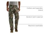 Wrangler Authentics Relaxed Fit Stretch Cargo Pant, Green Brown Camo, 34W x 30L
