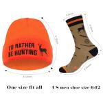 Hunting Gifts for Men, Funny Winter Hat Beanie Cap and Socks, Gifts for Men Him Boys Dad Boyfriend Husband Grandpa