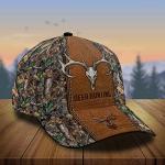 CleveFit Deer Skull Hunting Cap, 3D Print Camo Pattern Adjustable Baseball Hat, Lightweight Breathable Polyester Outdoor Cap with Sun Protection, Unisex Hunting Gift