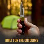 Buck Knives 112 Ranger Folding Knife with Finger Grooves and Leather Sheath