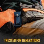 Buck Knives 112 Ranger Folding Knife with Finger Grooves and Leather Sheath