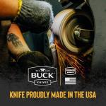 Buck Knives 112 Ranger Folding Knife with Finger Grooves and Leather Sheath