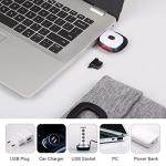 LED Beanie with The Light, Unisex USB Rechargeable Headlamp Hat Winter Knitted Night Lighted Cap Flashlight Women Men Gifts for Dad Him Husband (Orange)