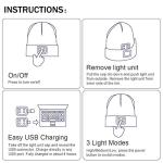 LED Beanie with The Light, Unisex USB Rechargeable Headlamp Hat Winter Knitted Night Lighted Cap Flashlight Women Men Gifts for Dad Him Husband (Orange)