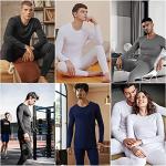 WEERTI Thermal Underwear for Men Long Johns with Fleece Lined Base Layer Men Cold Weather Top Bottom Black