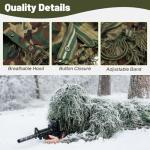 MOPHOTO 5 in 1 Ghillie Suit 3D Camouflage Hunting Suits - Jacket, Pants, Hood, Carry Bag for Adults & Youth, M/L/XL/XXL