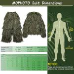 MOPHOTO 5 in 1 Ghillie Suit 3D Camouflage Hunting Suits - Jacket, Pants, Hood, Carry Bag for Adults & Youth, M/L/XL/XXL