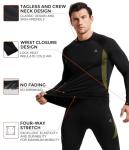 CL convallaria Thermal Underwear for Men, Long Johns Winter Hunting Gear Sport Base Layer Top and Bottom Set Midweight Black L