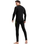 CL convallaria Thermal Underwear for Men, Long Johns Winter Hunting Gear Sport Base Layer Top and Bottom Set Midweight Black L