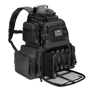 TIDEWE Tactical Range Backpack Bag for Gun and Ammo with Pistol Case (Black)